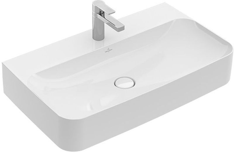 Villeroy & Boch Finion wastafel 80x47 cm rechthoekig klassiek-meubel wit glans 41688LR1