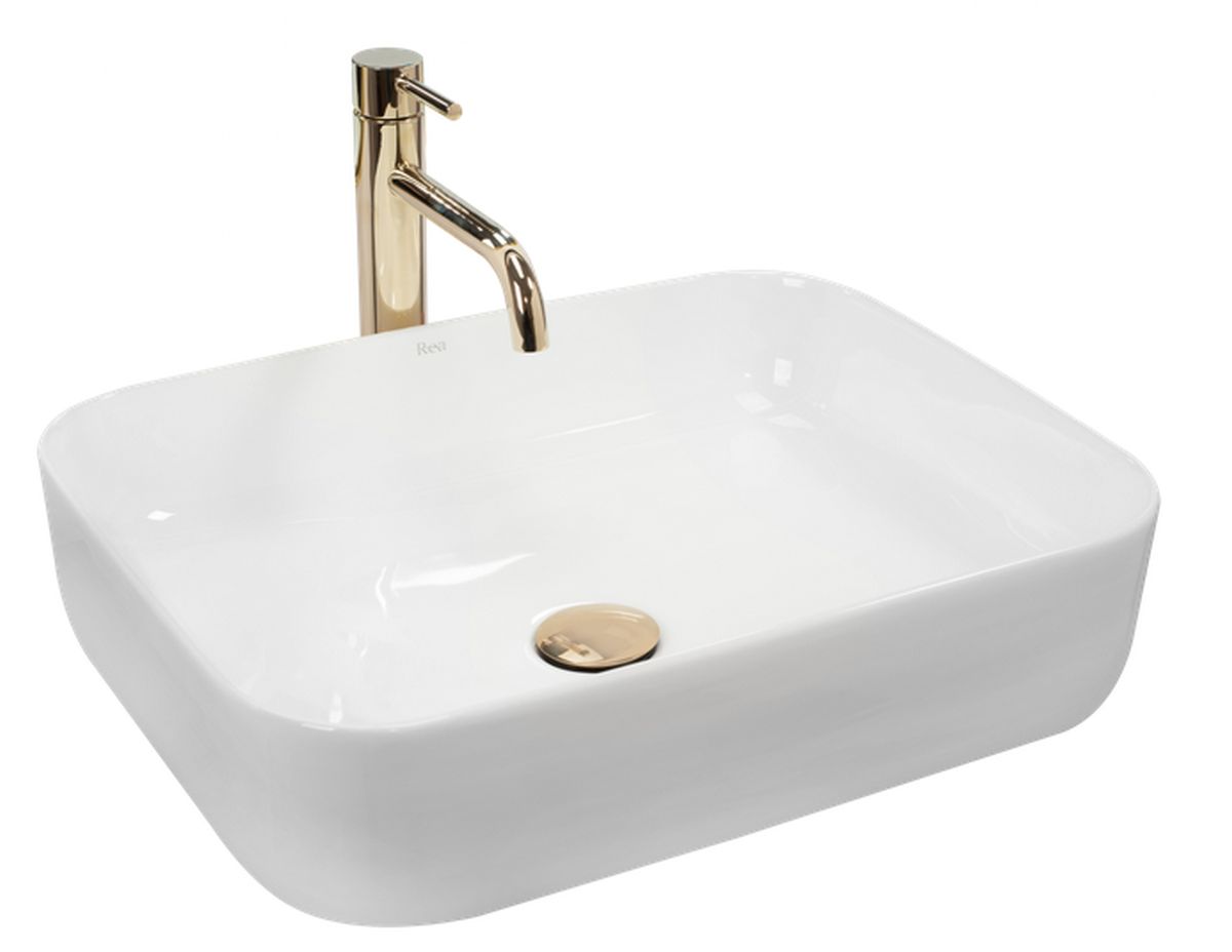 Rea Demi Slim wastafel 51x39 cm rechthoekig opbouw wit glans REA-U1953