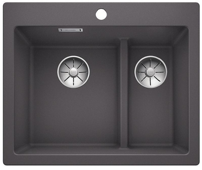 Blanco Pleon 6 Split spoelbak van graniet 61.5x51 cm grijs/grafiet/onyx 521690