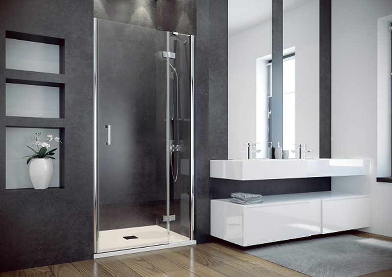 Besco Viva douchedeur 100 cm kantelbaar chroom glans/helder glas DVP-100-195C