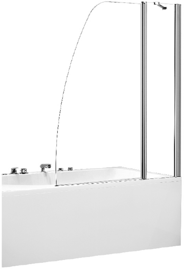 Besco Avis badscherm 120 cm tweedelig chroom glans/helder glas PAV-2S