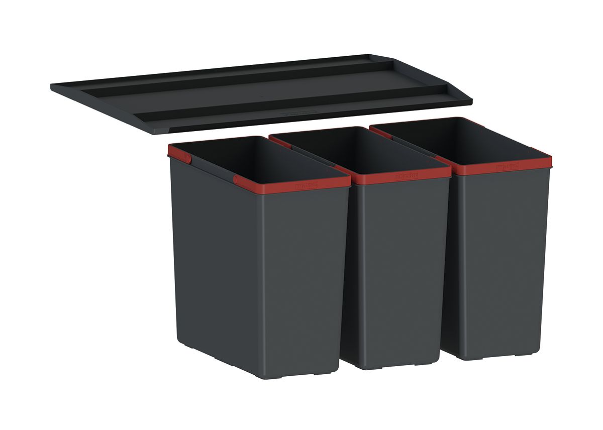 Franke EasySort afvalcontainer 43.5 l zwart-rood 121.0494.192