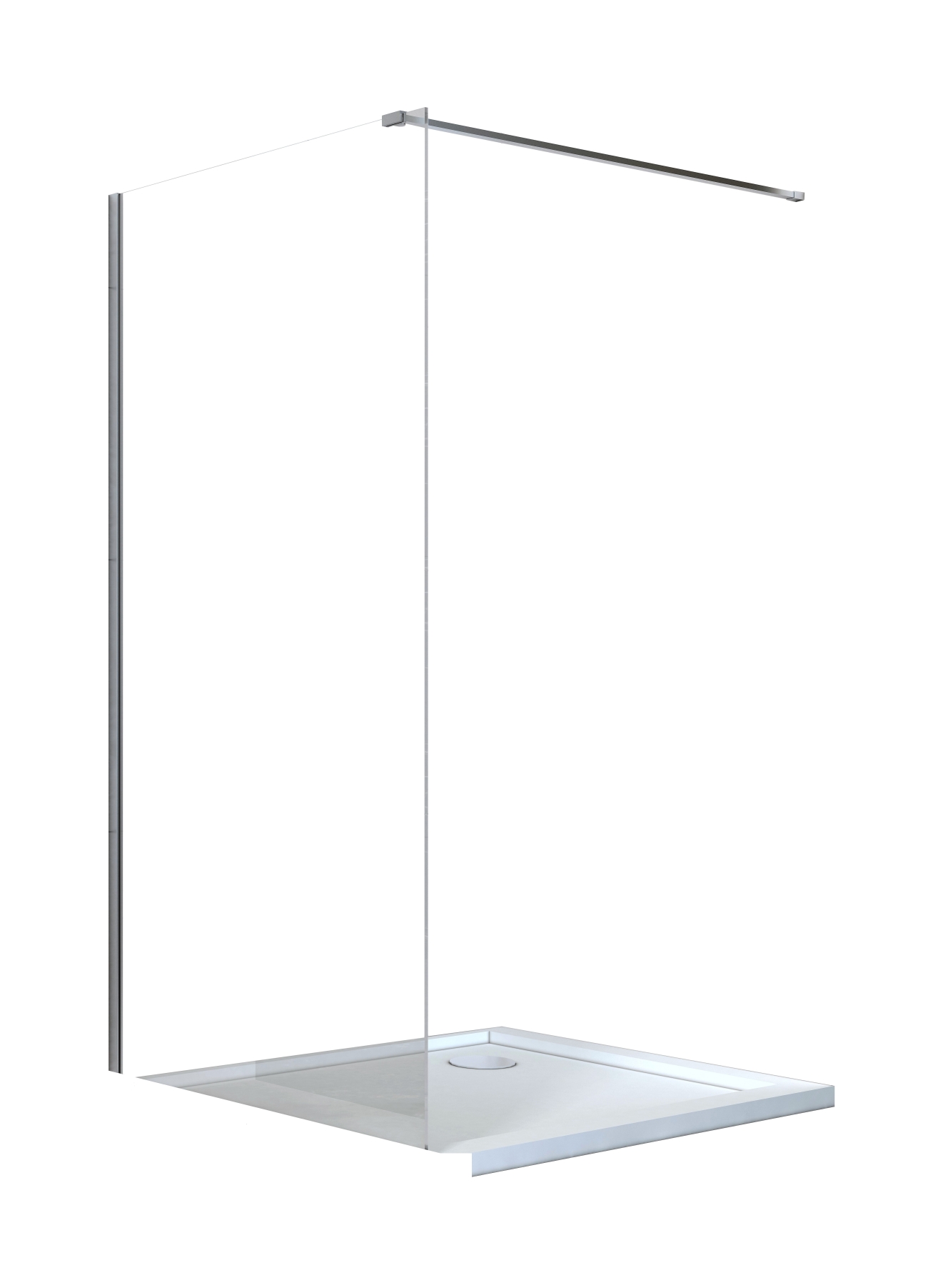 Besco Aveo douchewand 140 cm chroom glans/helder glas AV-140-195-C