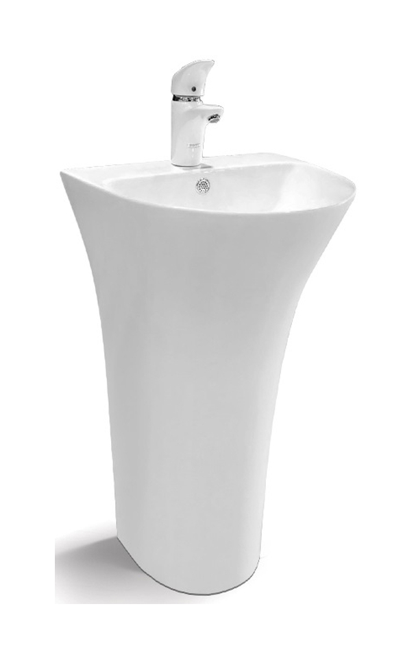 Rea Rita Slim wastafel 48x42 cm halfrond vrijstaand wit glans REA-U9901