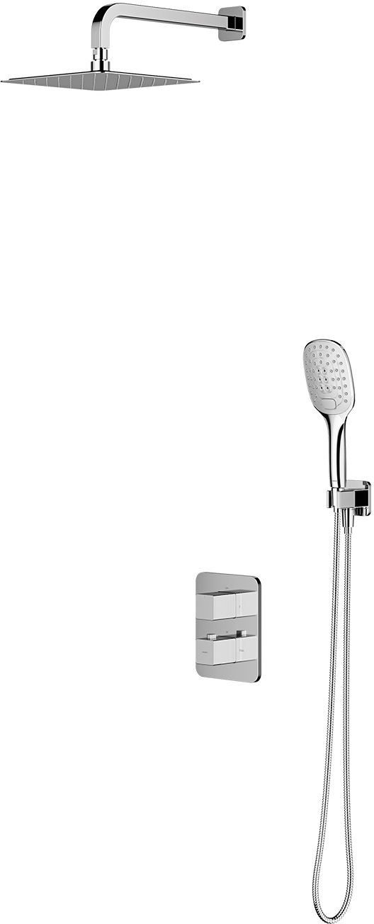 Omnires Parma doucheset inbouw met thermostaat chroom SYSPM11CR