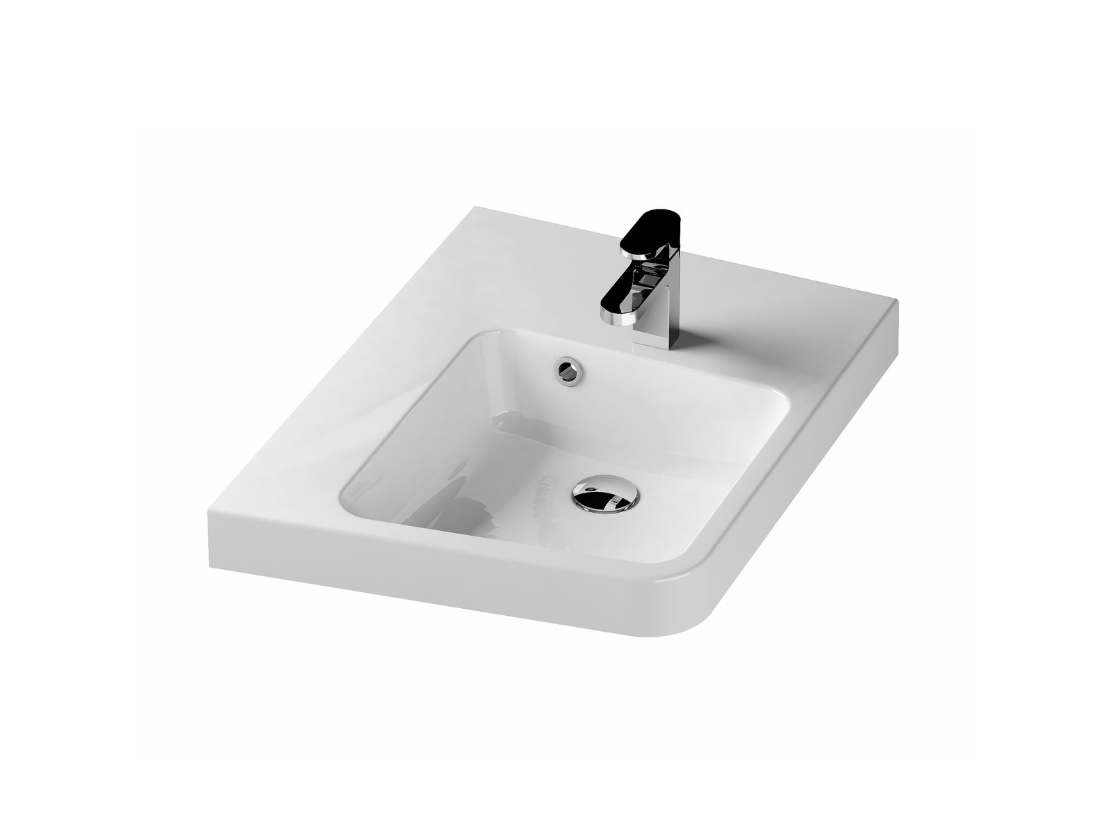 Ravak BeHappy II wastafel 66.5x50 cm klassiek wit glans XJAL1100001