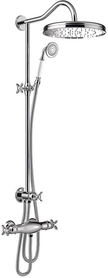 Tres Monoclasic doucheset wand met thermostaat met regendouche chroom 242.195.01