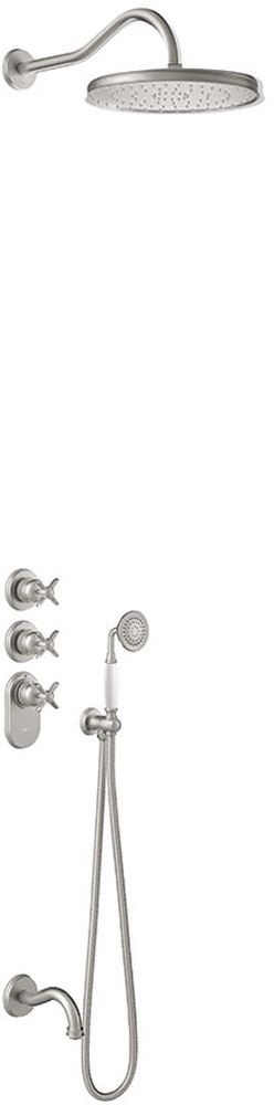 Tres Monoclasic doucheset inbouw met thermostaat met regendouche staal 242.353.01.AC