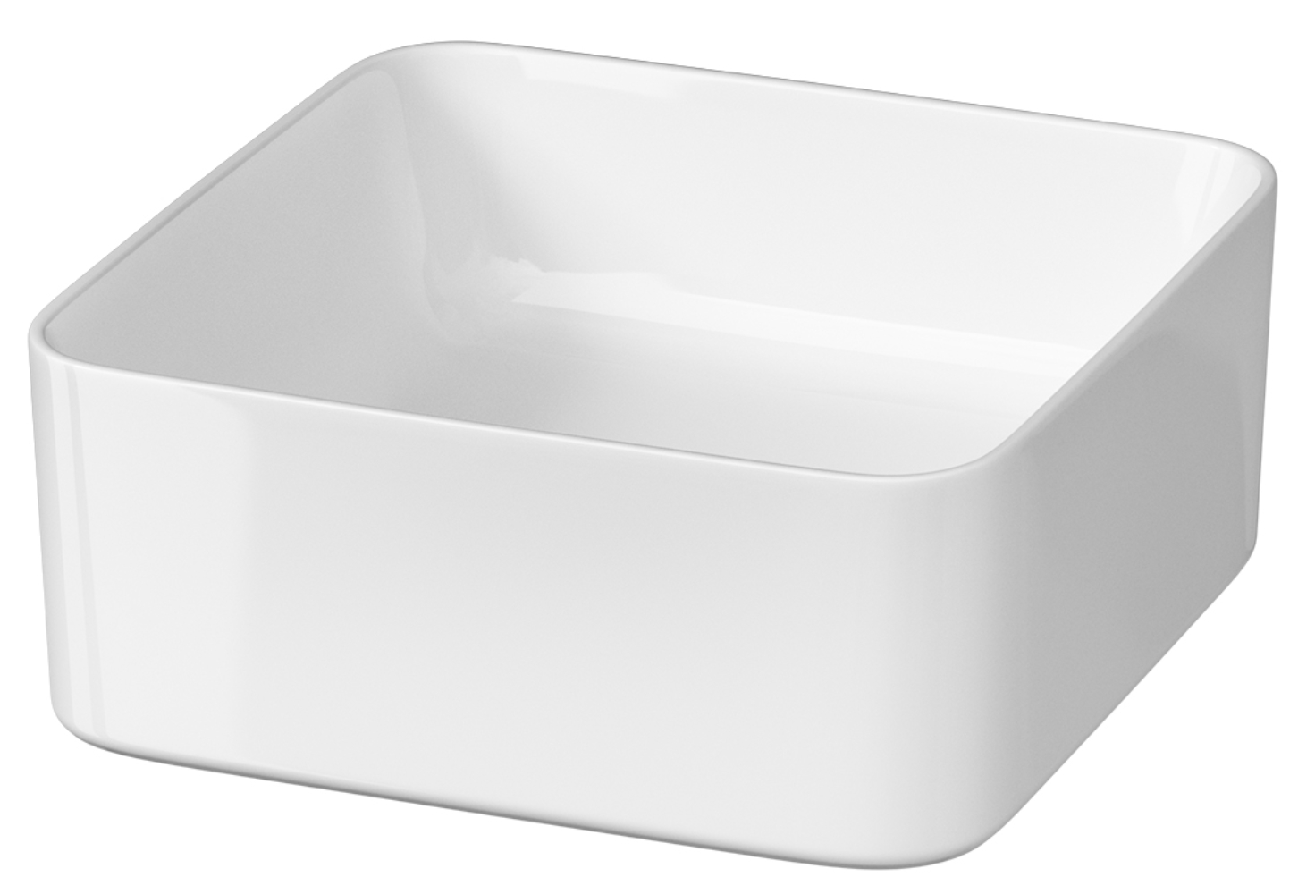 Cersanit Crea wastafel 35x35 cm vierkant opbouw wit glans K114-007