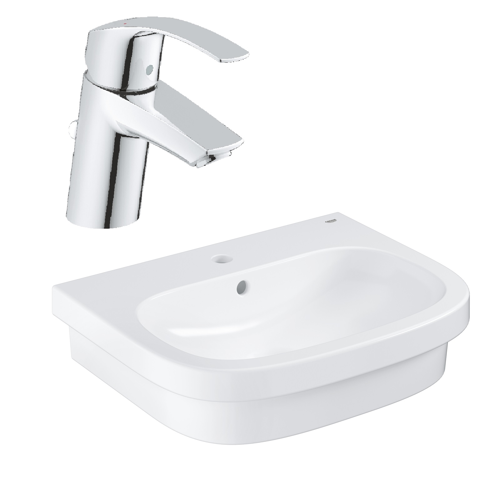 Set wastafel Grohe Euro Ceramic 39337000, wastafelkraan Grohe Eurosmart 33265002