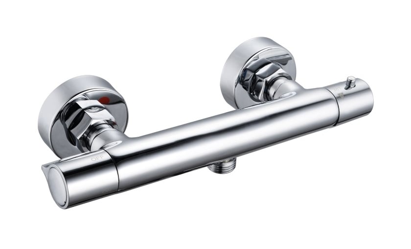 Invena Slim douchekraan wand met thermostaat chroom BT-00-S01