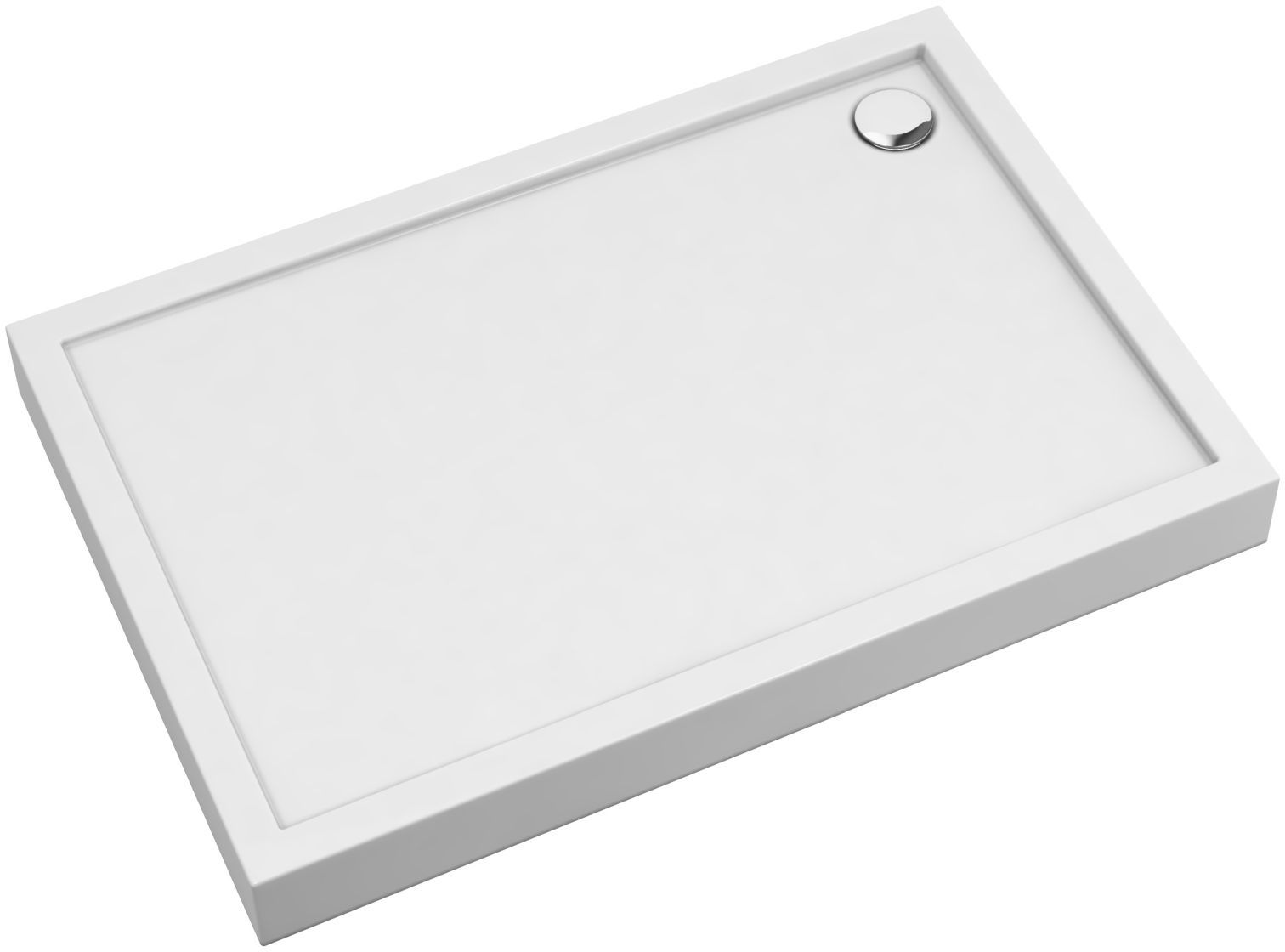 Omnires Camden rechthoekige douchebak 140x80 cm wit CAMDEN80/140/PBP