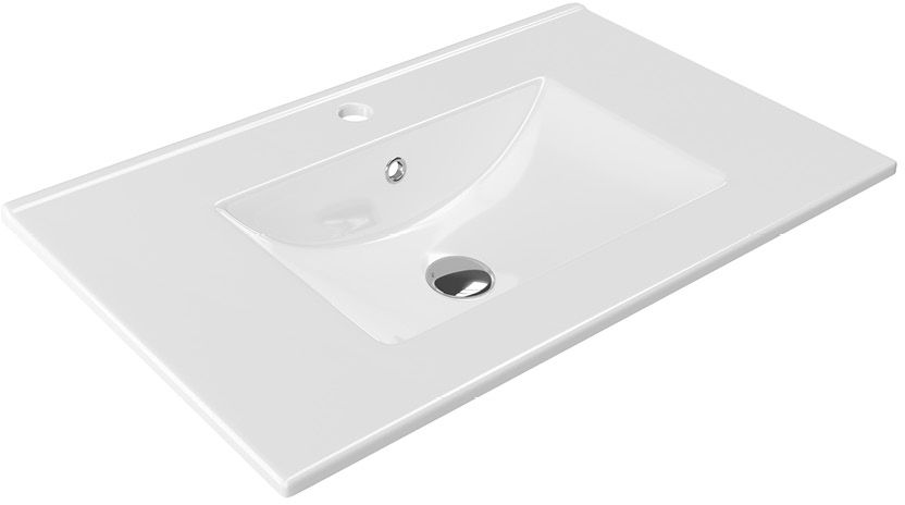 Excellent As wastafel 81x46.5 cm rechthoekig meubel-inbouw wit glans CEEX.3617.800.WH