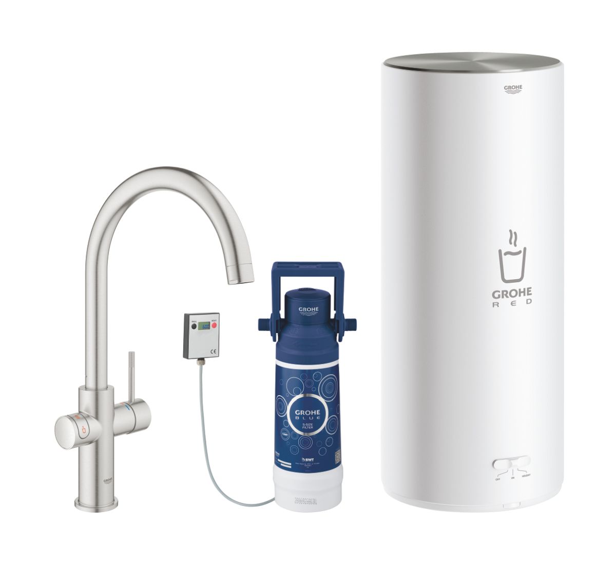 Grohe Red keukenkraan met boiler staand SuperSteel 30079DC1