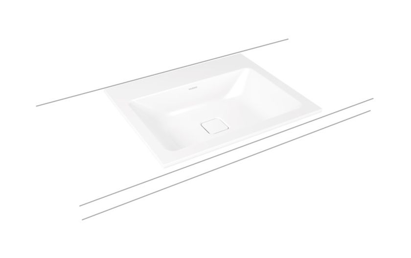Kaldewei Cono wastafel 60x50 cm rechthoekig inbouw wit glans 901606003001