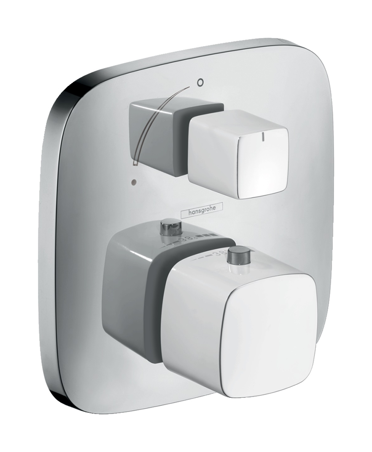Hansgrohe PuraVida douchekraan inbouw met thermostaat chroom-wit 15775400