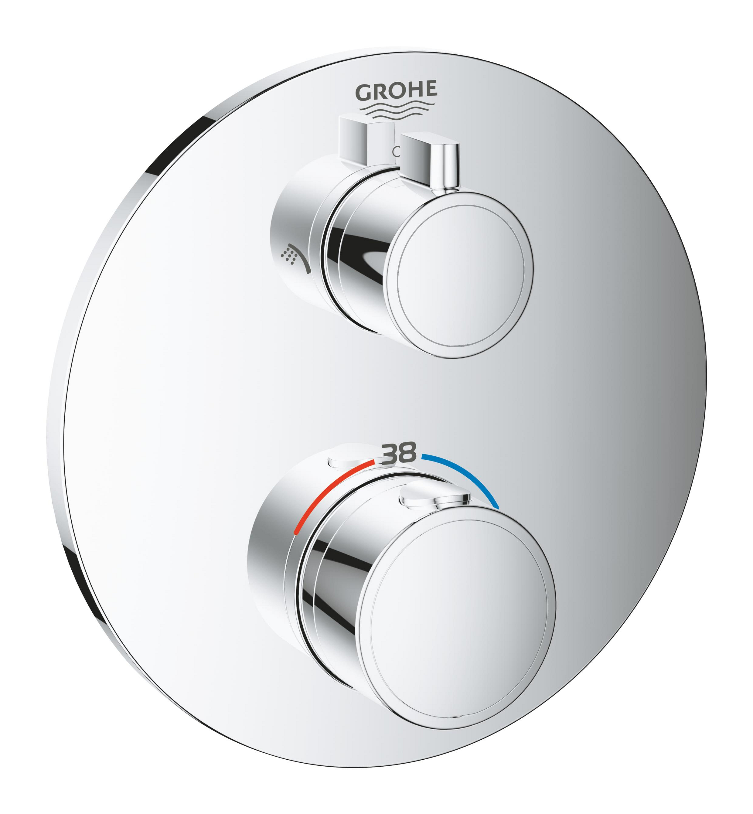 Grohe Grohtherm bad- en douchekraan inbouw met thermostaat StarLight Chrome 24076000