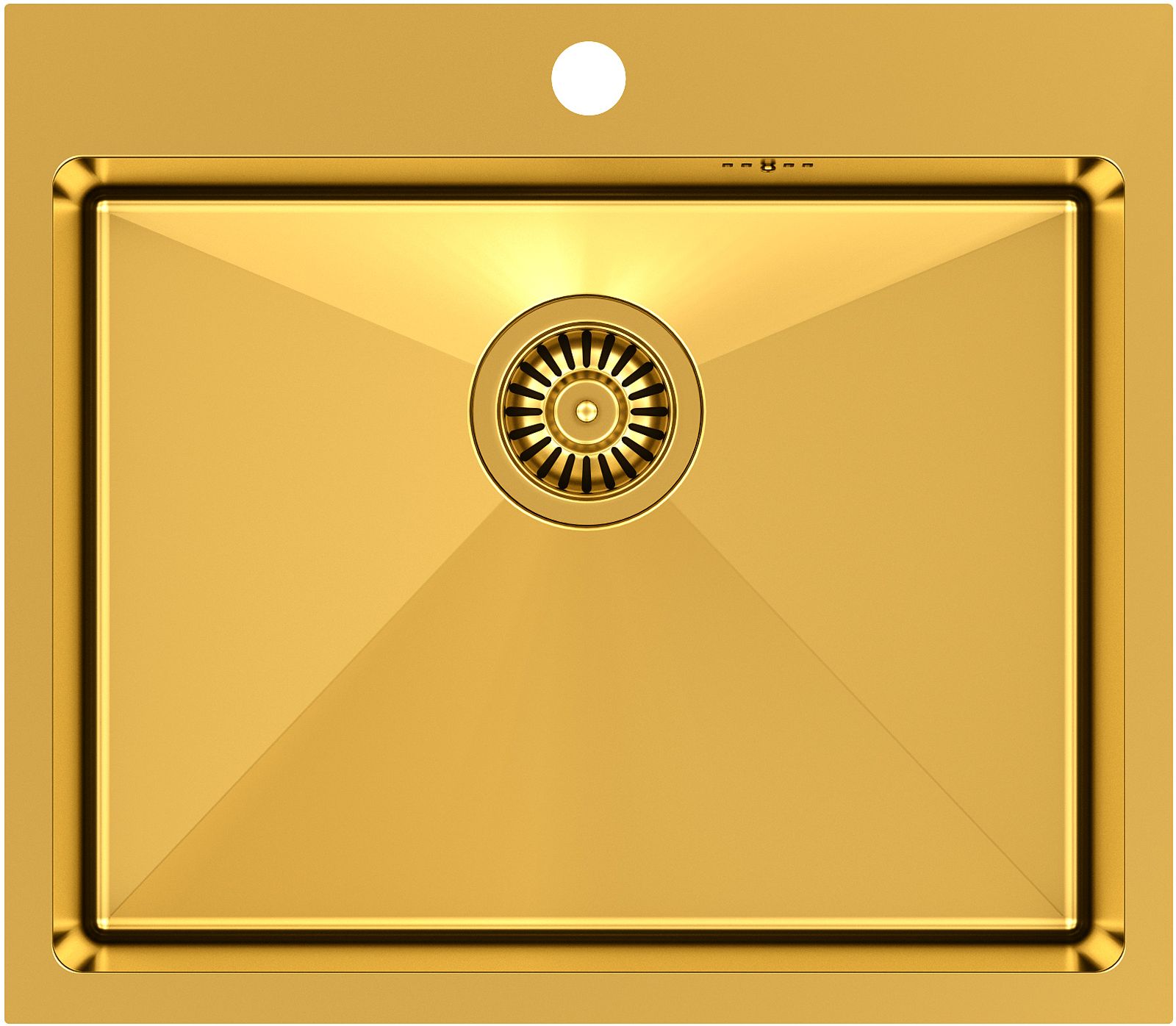 Quadron Russel stalen spoelbak 55x48 cm gouden HB7910PVDBSG1