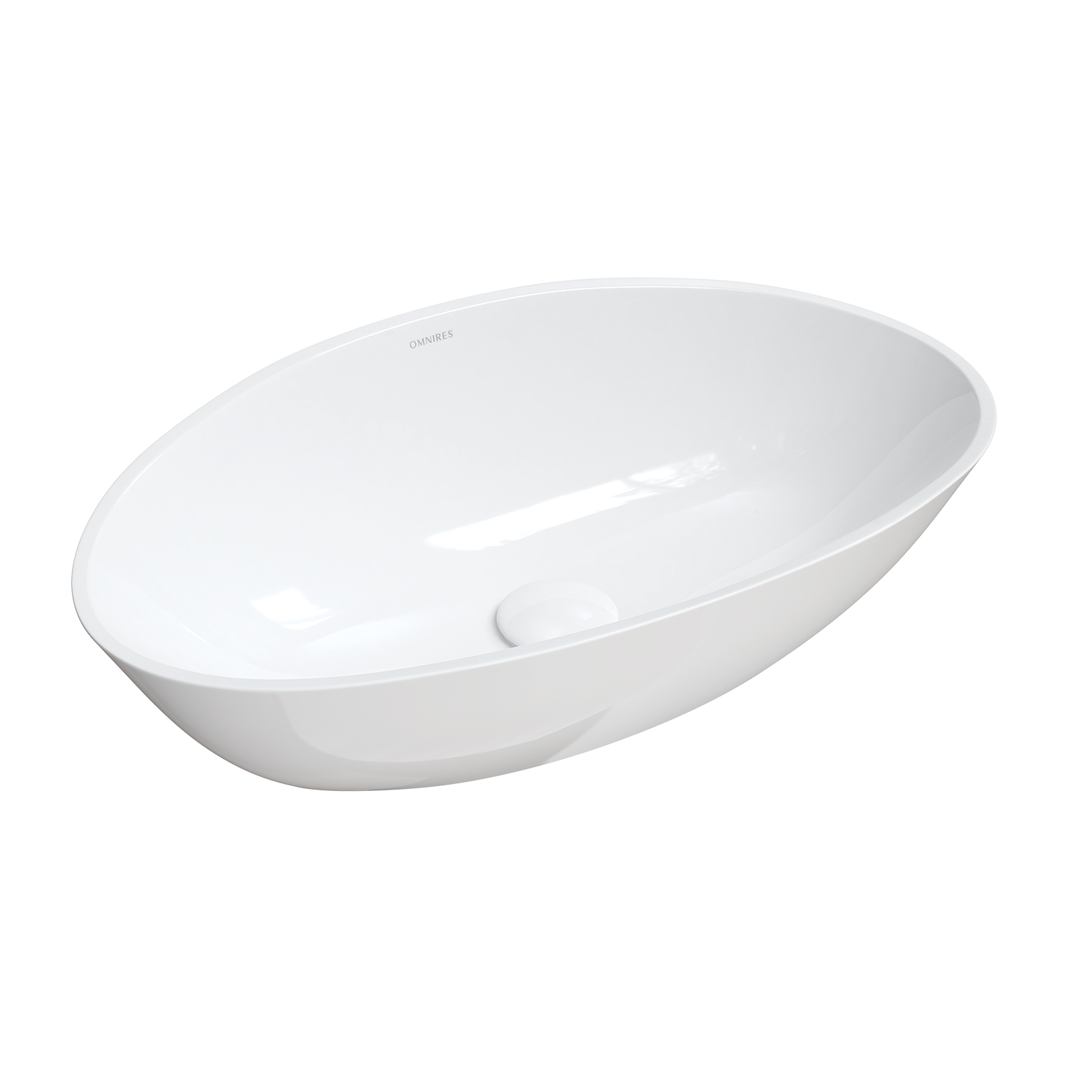 Omnires M+ wastafel 60x36 cm ovaal opbouw wit glans BARCELONABP
