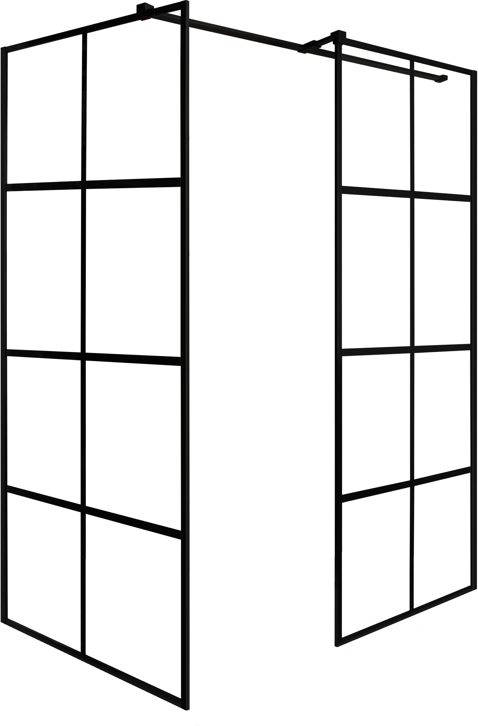 Besco Excea douchecabine 99x79 cm zwart mat/glas met patroon EXC-108-190B