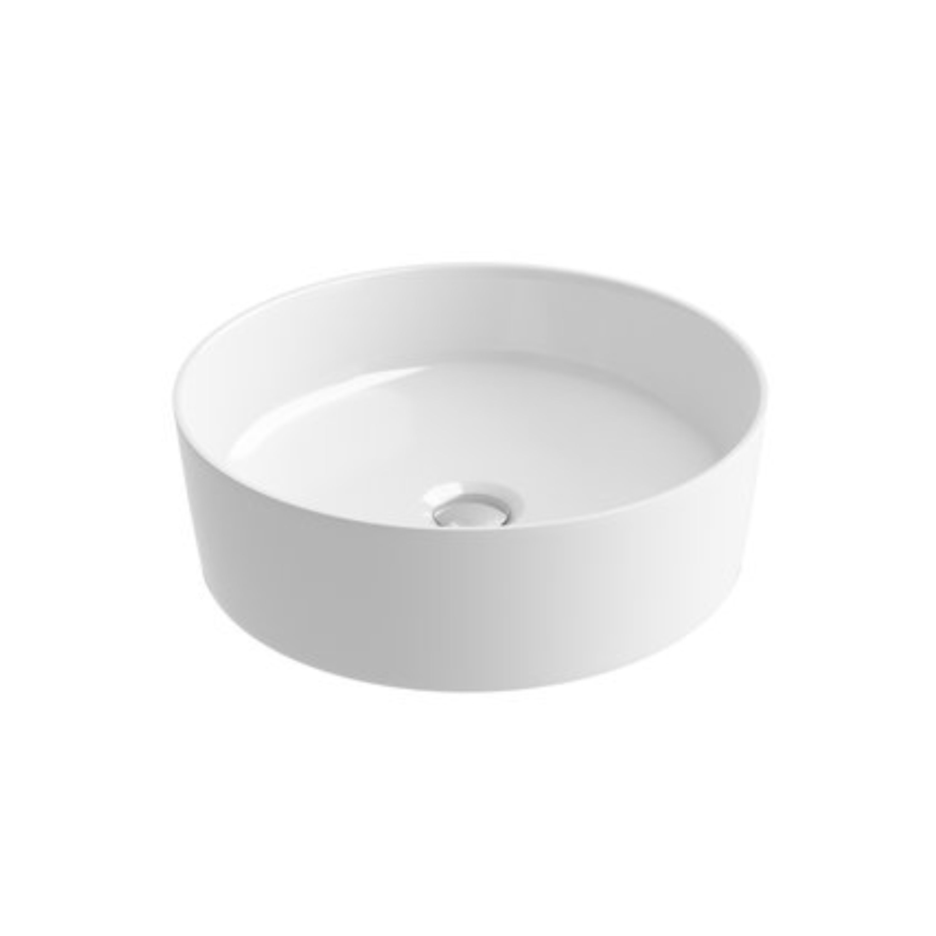 Ravak Uni wastafel 40x40 cm rond opbouw wit glans XJX01140002