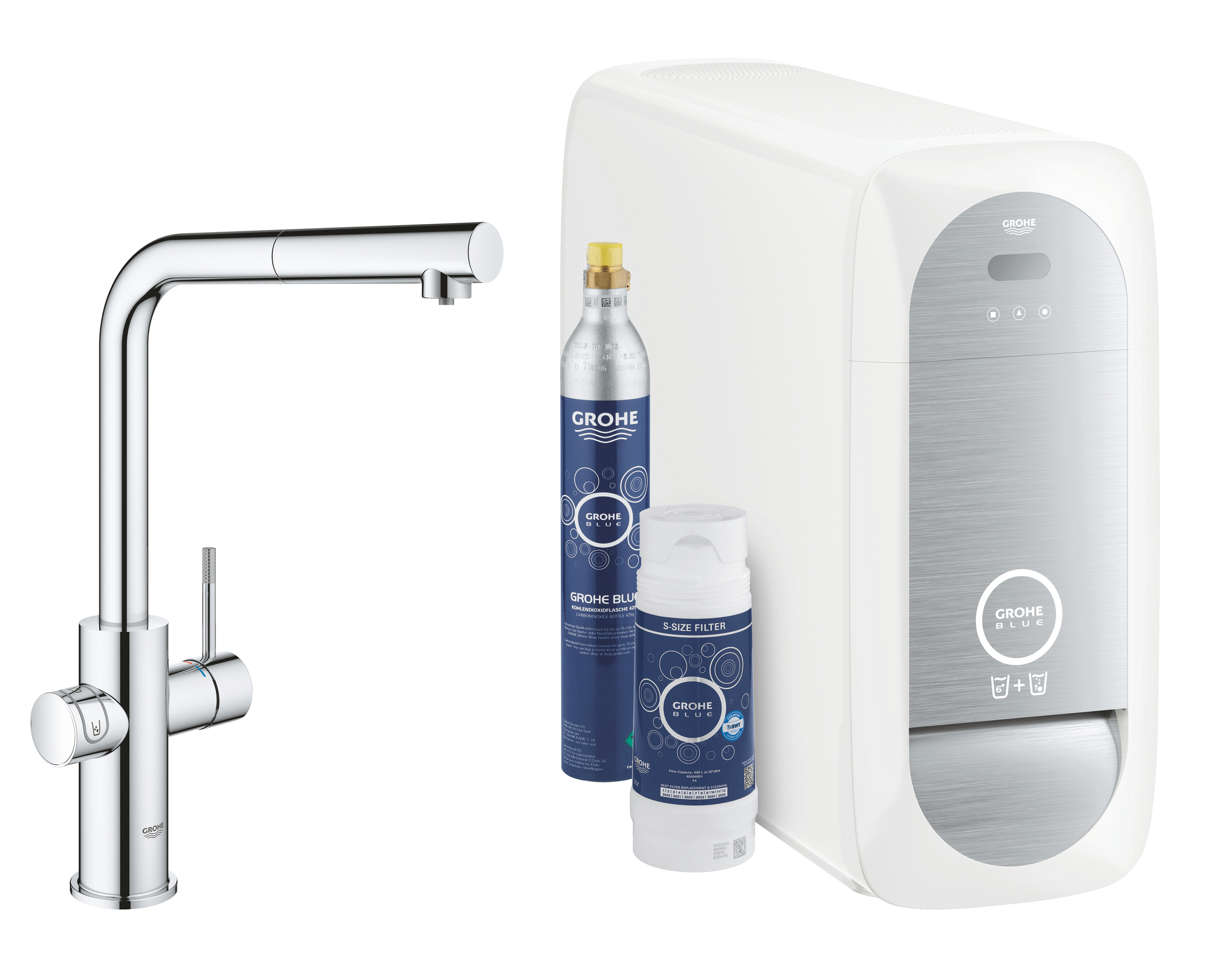 Grohe Blue keukenkraan starterkit staand StarLight Chrome 31539000