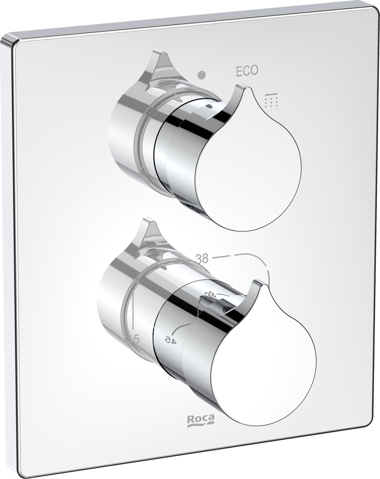 Roca Inspira douchekraan inbouw met thermostaat chroom A5A2C3AC00