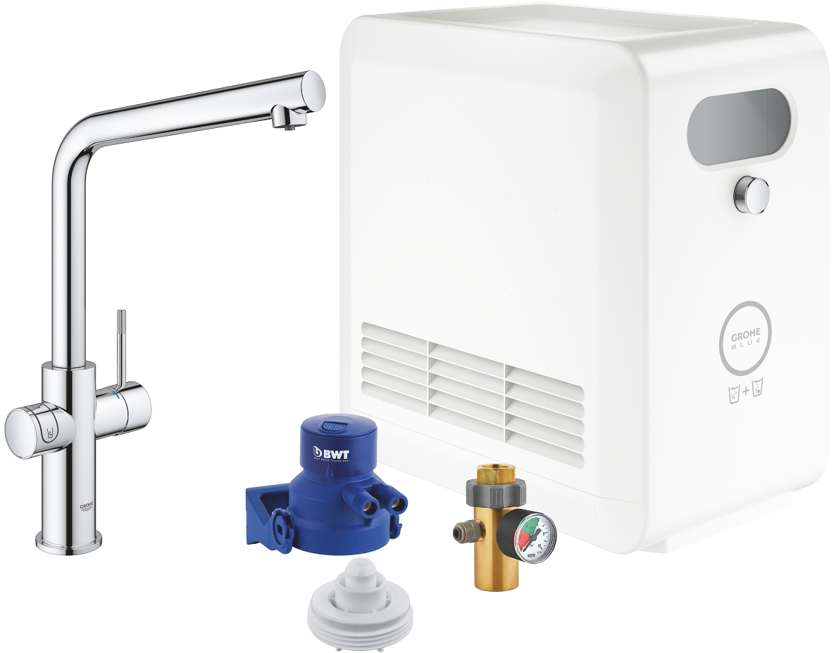Grohe Blue keukenkraan starterkit staand StarLight Chrome 31347003