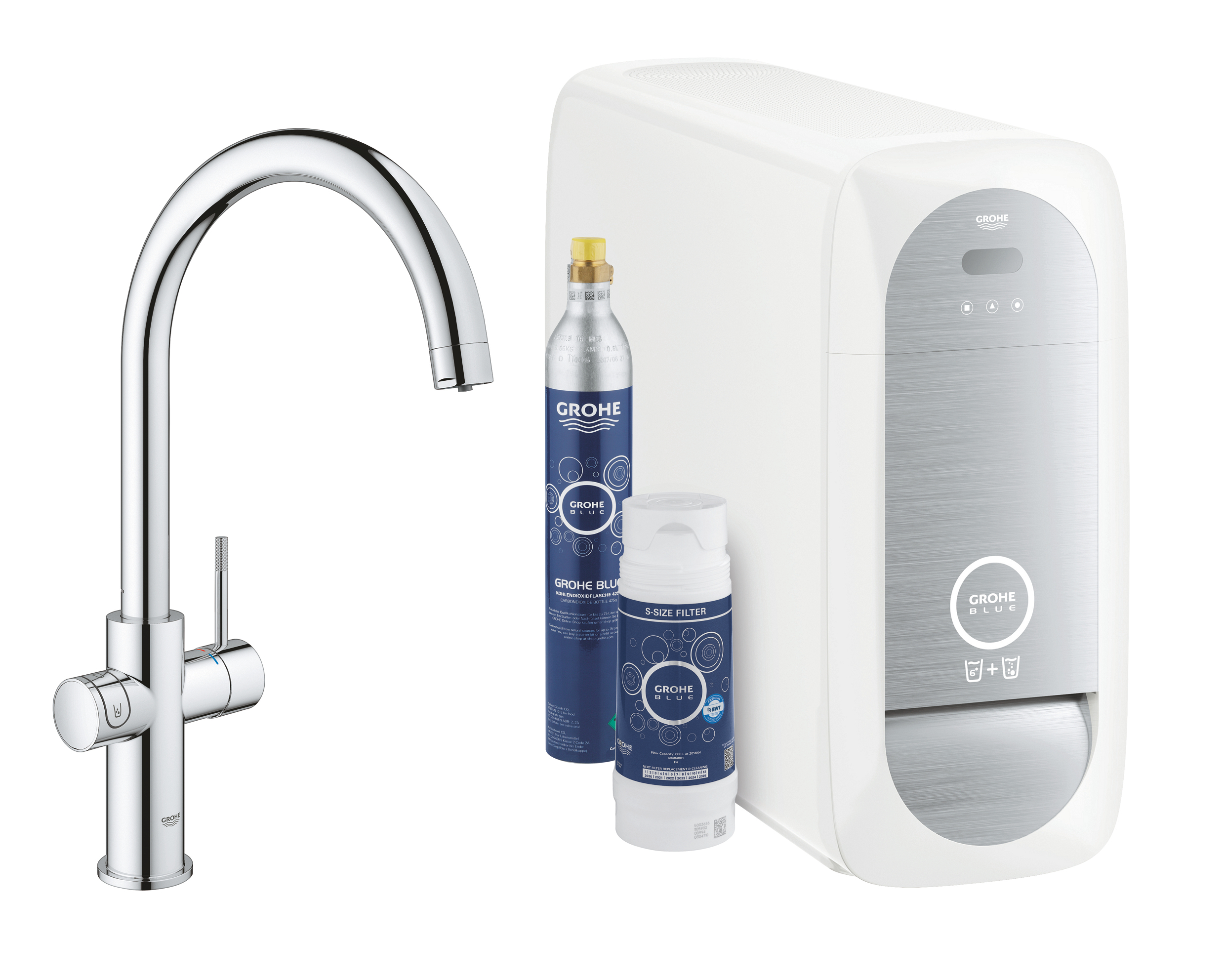 Grohe Blue keukenkraan met filter staand StarLight Chrome 31455001