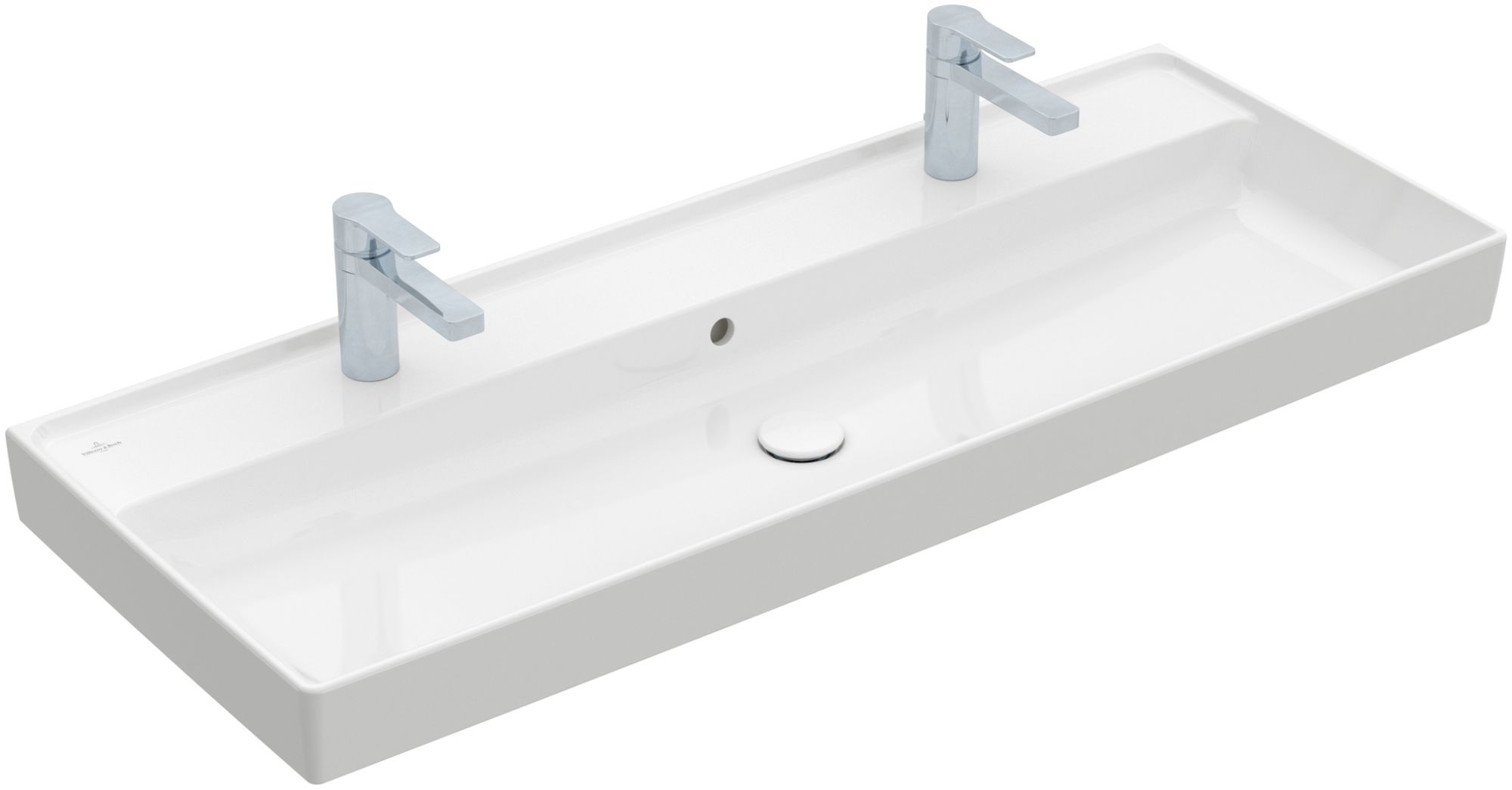 Villeroy & Boch Collaro wastafel 120x47 cm rechthoekig klassiek-meubel wit glans 4A33C401