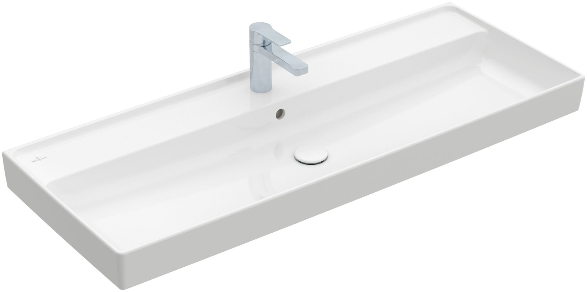 Villeroy & Boch Collaro wastafel 120x47 cm rechthoekig klassiek-meubel wit glans 4A33C501