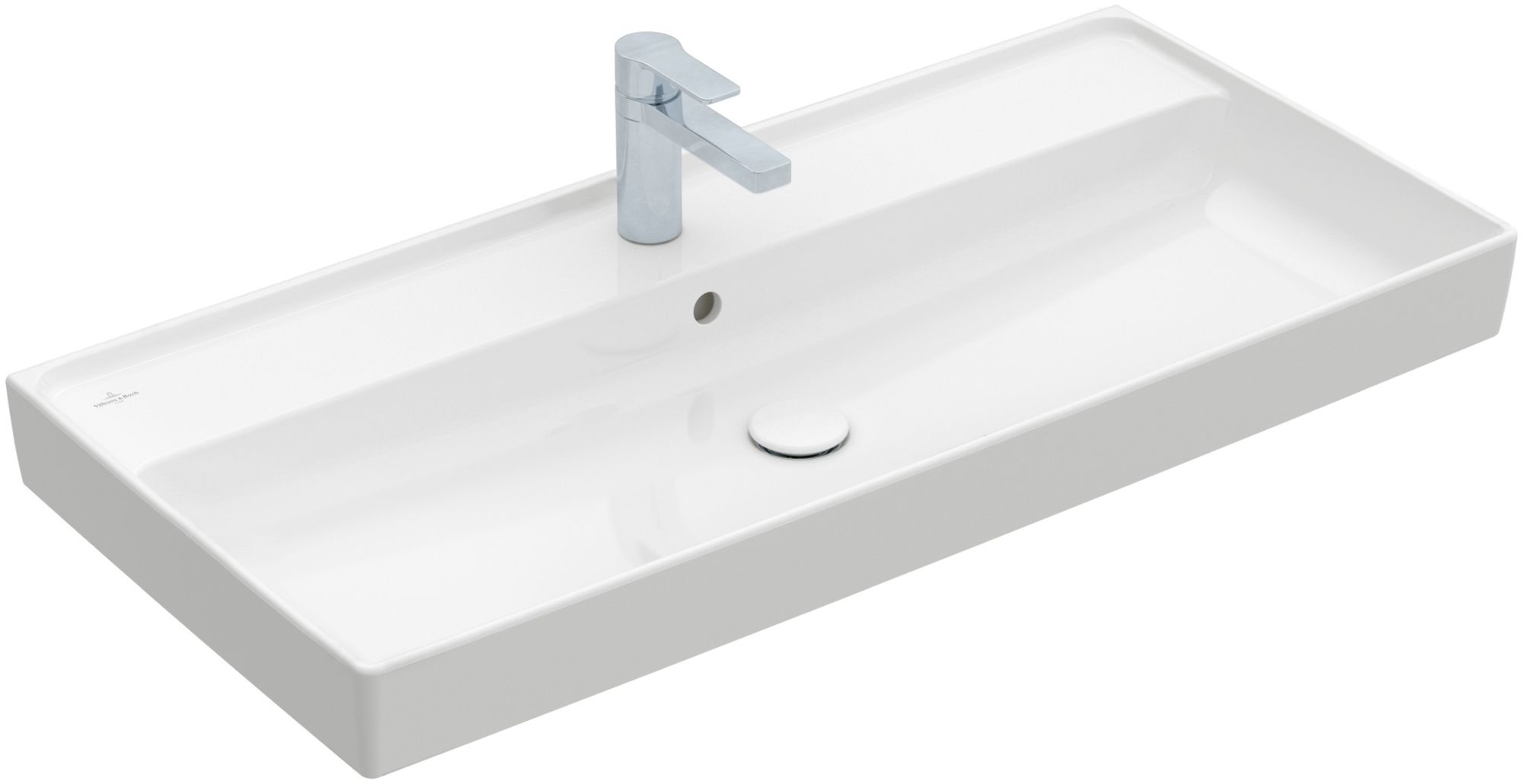 Villeroy & Boch Collaro wastafel 100x47 cm rechthoekig klassiek-meubel wit glans 4A331G01