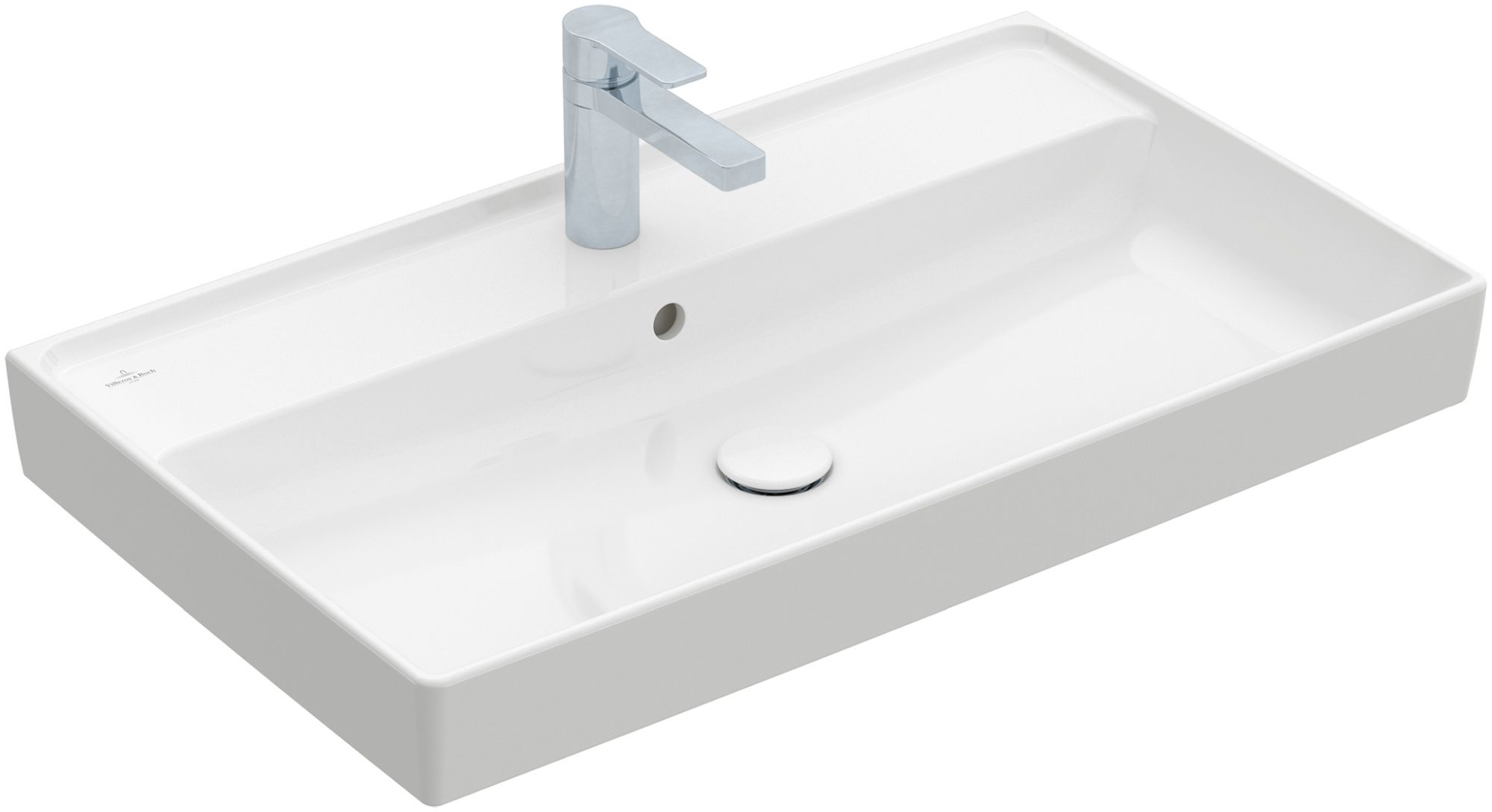 Villeroy & Boch Collaro wastafel 80x47 cm rechthoekig klassiek-meubel wit glans 4A338001