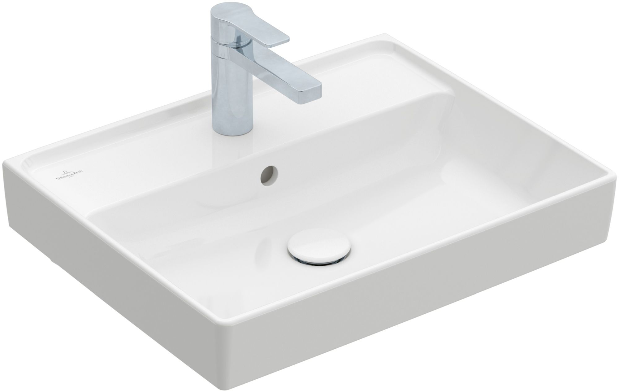Villeroy & Boch Collaro wastafel 55x44 cm rechthoekig klassiek-meubel wit glans 4A335501