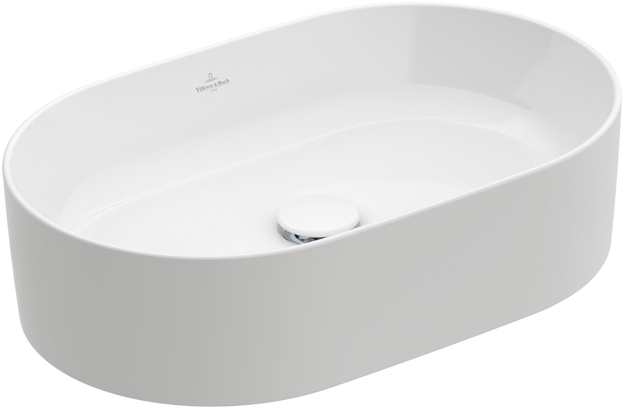 Villeroy & Boch Collaro wastafel 56x36 cm ovaal opbouw wit glans 4A195601