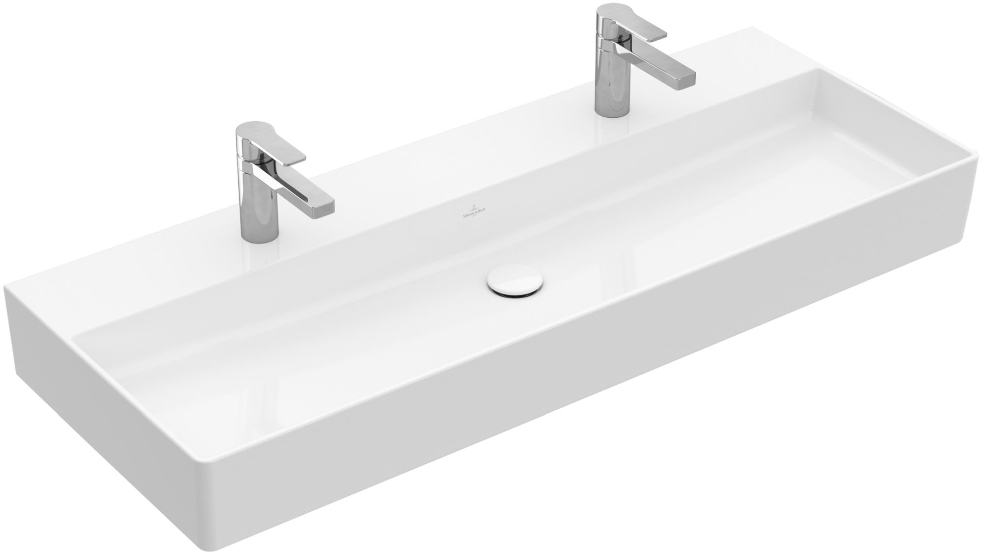 Villeroy & Boch Memento 2.0 wastafel 120x47 cm rechthoekig klassiek-meubel wit glans 4A22CG01