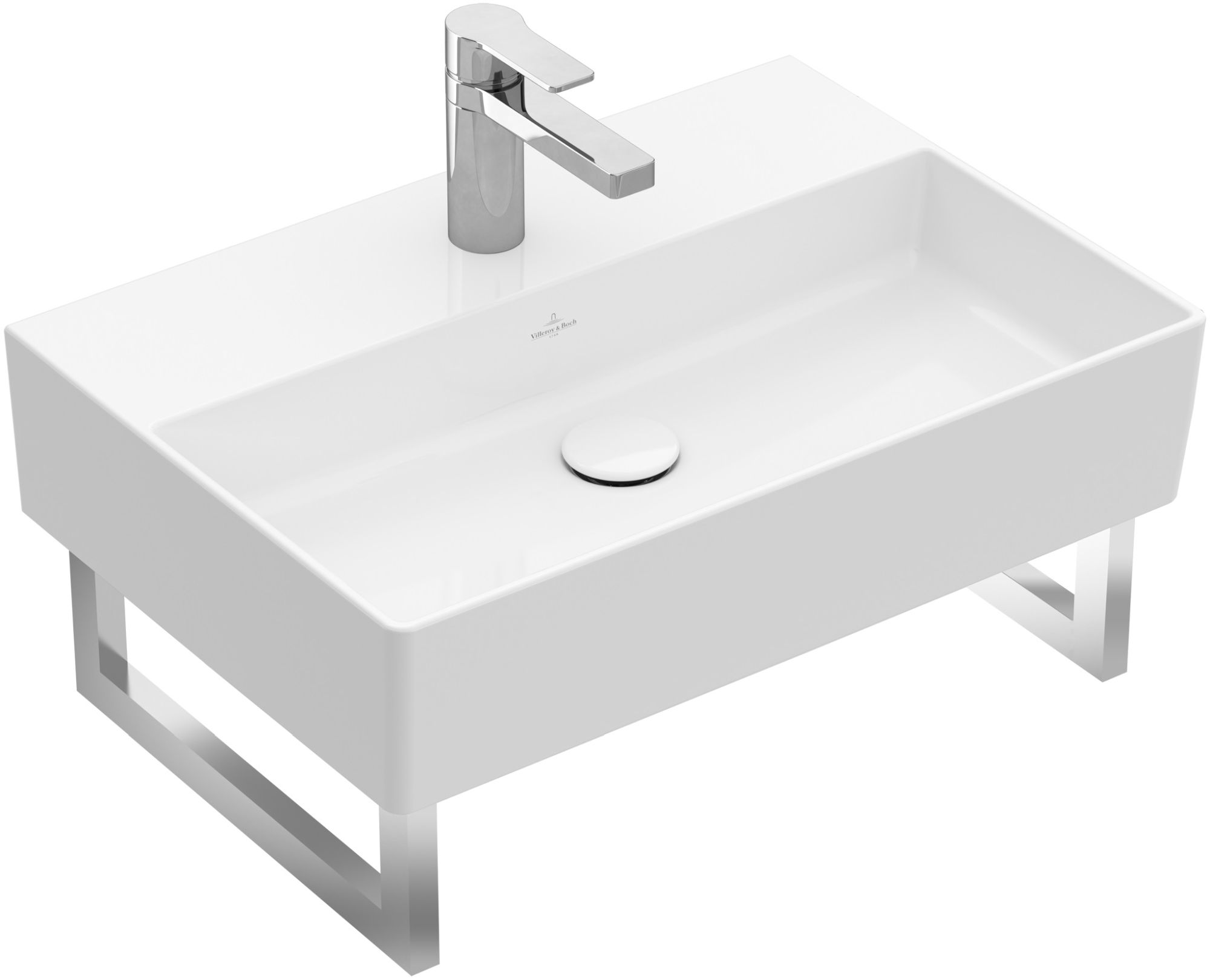 Villeroy & Boch Memento 2.0 wastafel 60x42 cm rechthoekig klassiek wit glans 4A226101