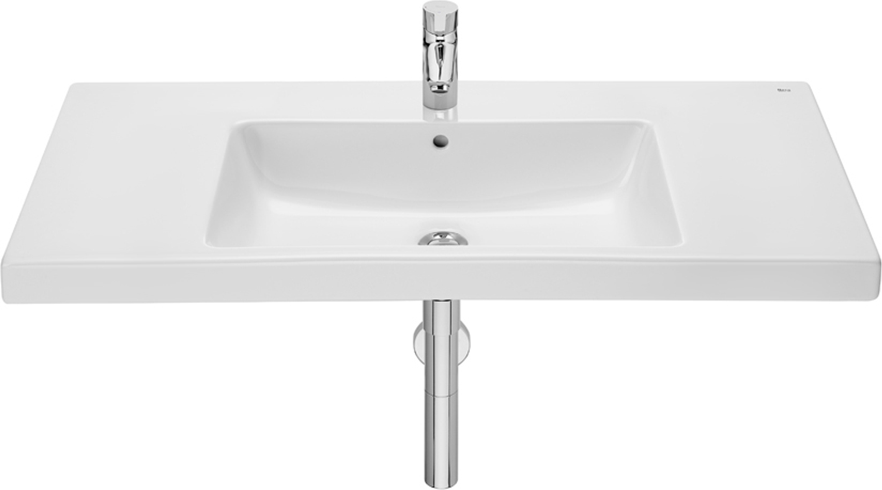 Roca Gap wastafel 100x46 cm rechthoekig klassiek-met blad wit glans A3270MA000