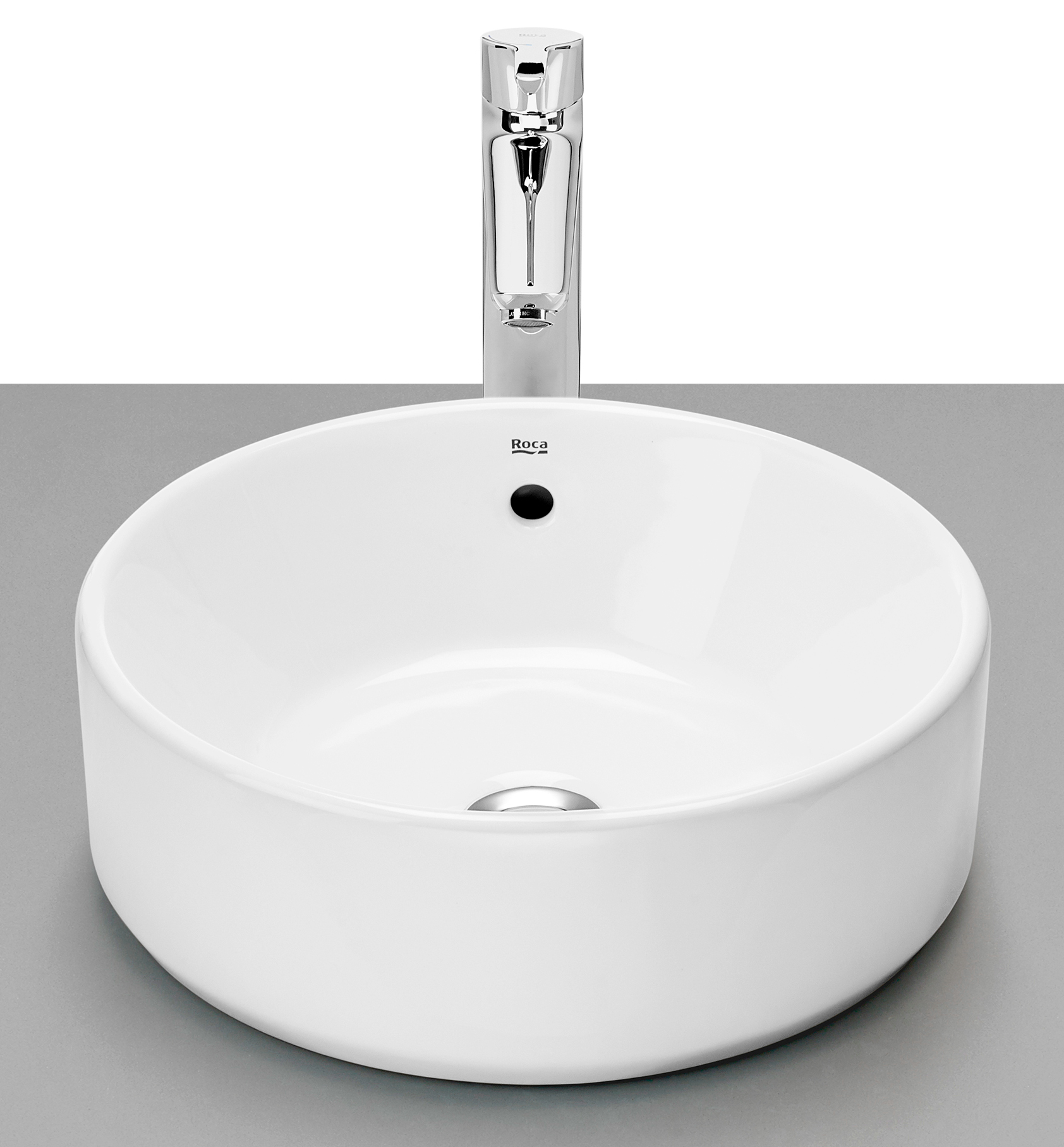 Roca Gap wastafel 39x39 cm rond opbouw wit glans A3270MJ000