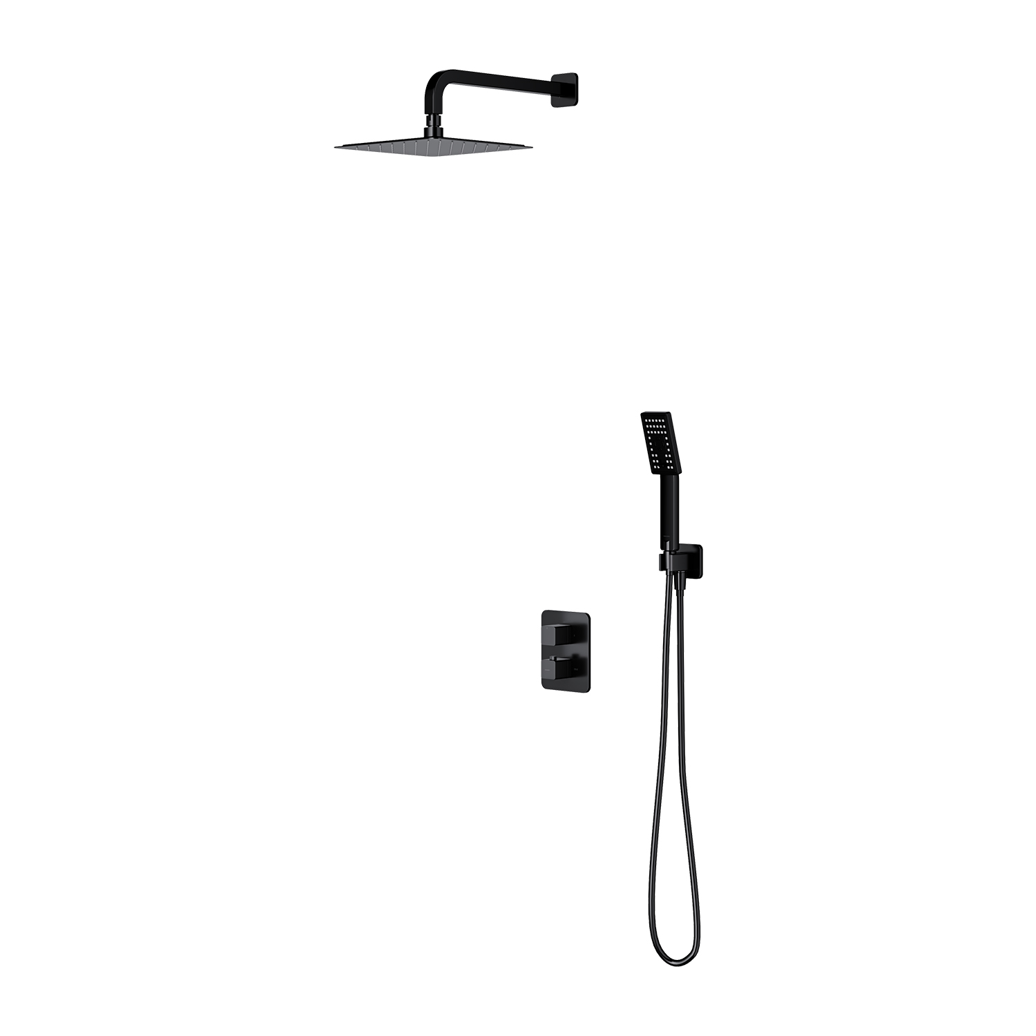 Omnires Parma doucheset inbouw met thermostaat zwart SYSPM11BL