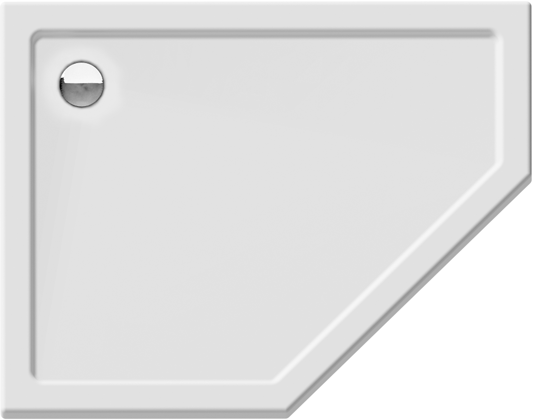 New Trendy New Azura vijfhoekige douchebak 100x80 cm wit B-0418