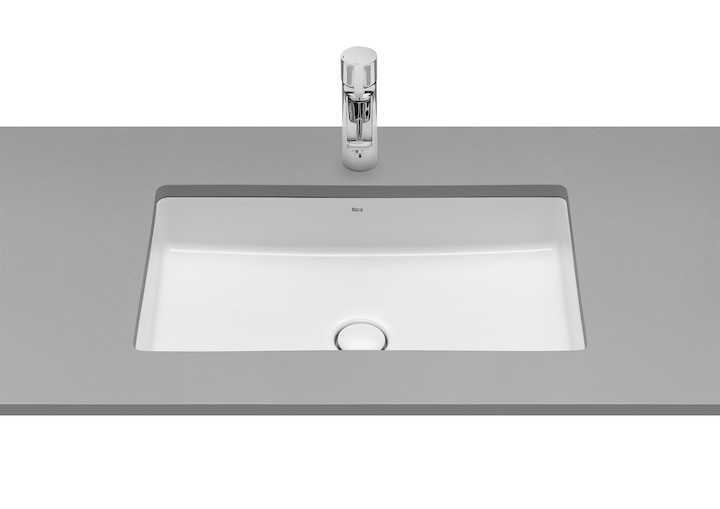 Roca Inspira wastafel 54x32 cm rechthoekig onderblad wit glans A327535000