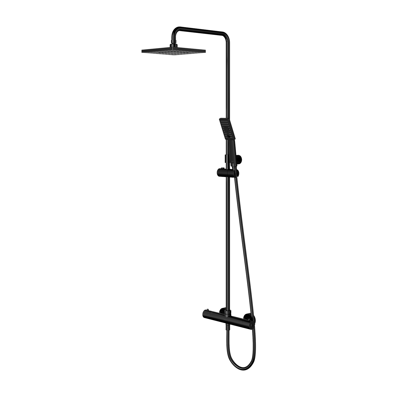 Omnires Y doucheset wand met thermostaat met regendouche zwart Y1244JBL