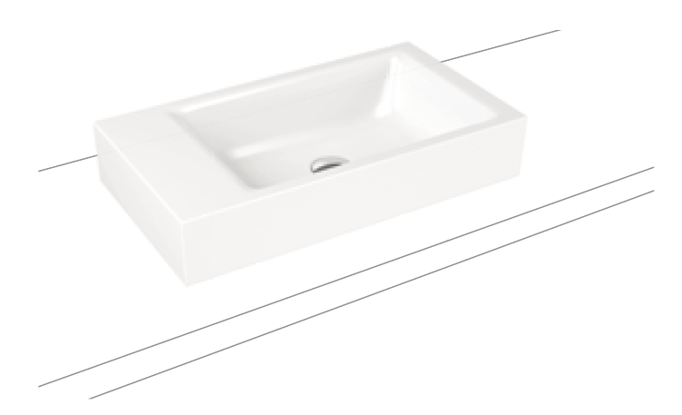 Kaldewei Puro wastafel 55x30 cm rechthoekig opbouw wit glans 906906013001