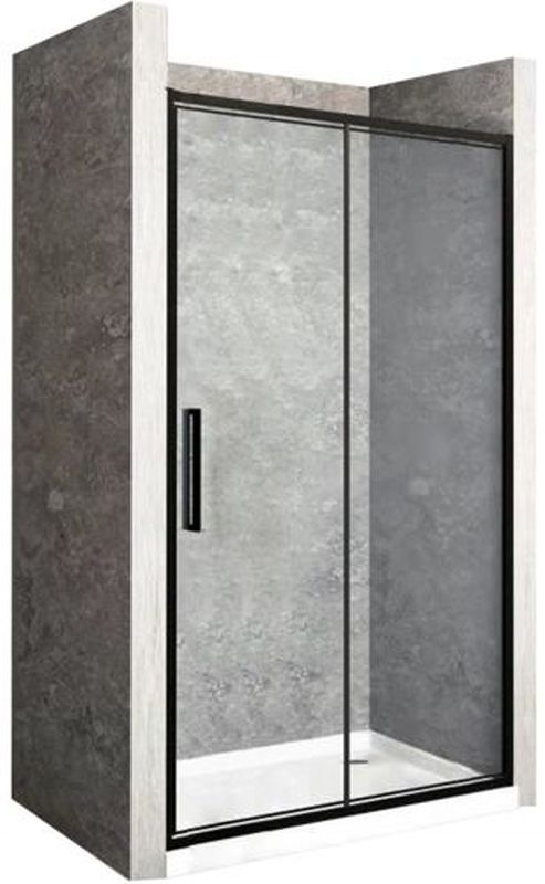 Rea Rapid Fold douchedeur 80 cm vouwbaar zwart mat/helder glas REA-K6418