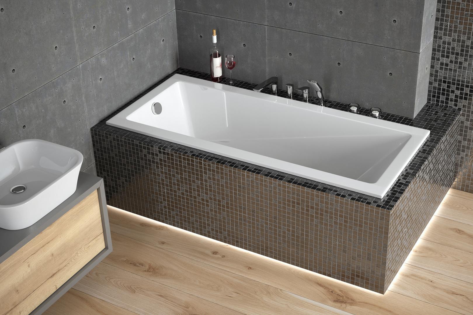 Besco Modern rechthoekige badkuip slim 137.5x69 cm wit #WAM-140-SL