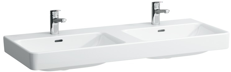 Laufen Pro S wastafel 120x46 cm rechthoekig klassiek-dubbele wit glans H8149660001091