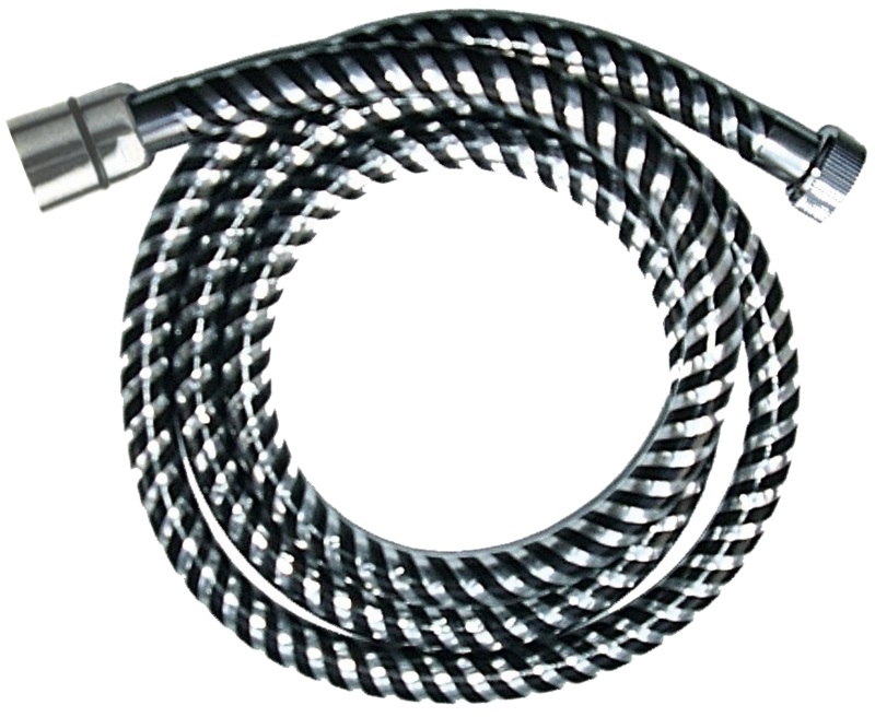 Invena Biflex doucheslang 150 cm chroom-zwart AW-30-J04