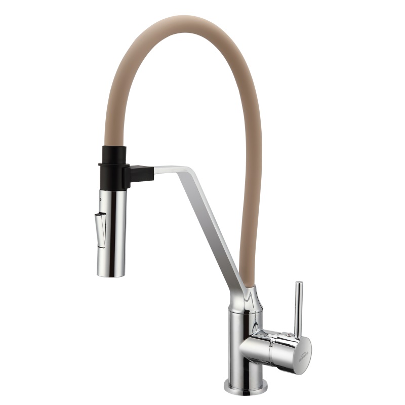 Invena Terra keukenkraan staand chroom-beige BZ-54-L03