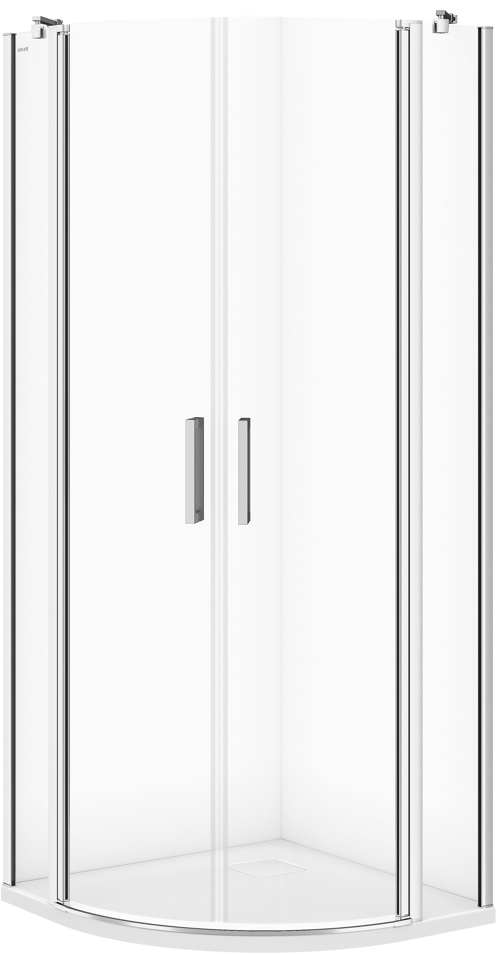 Cersanit Moduo douchecabine 80x80 cm halfrond chroom glans/helder glas S162-009